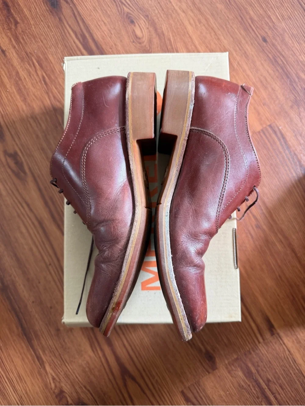 Men's Brown Leather Derby Shoes - Classic Lace-Up made is USA SZ 7